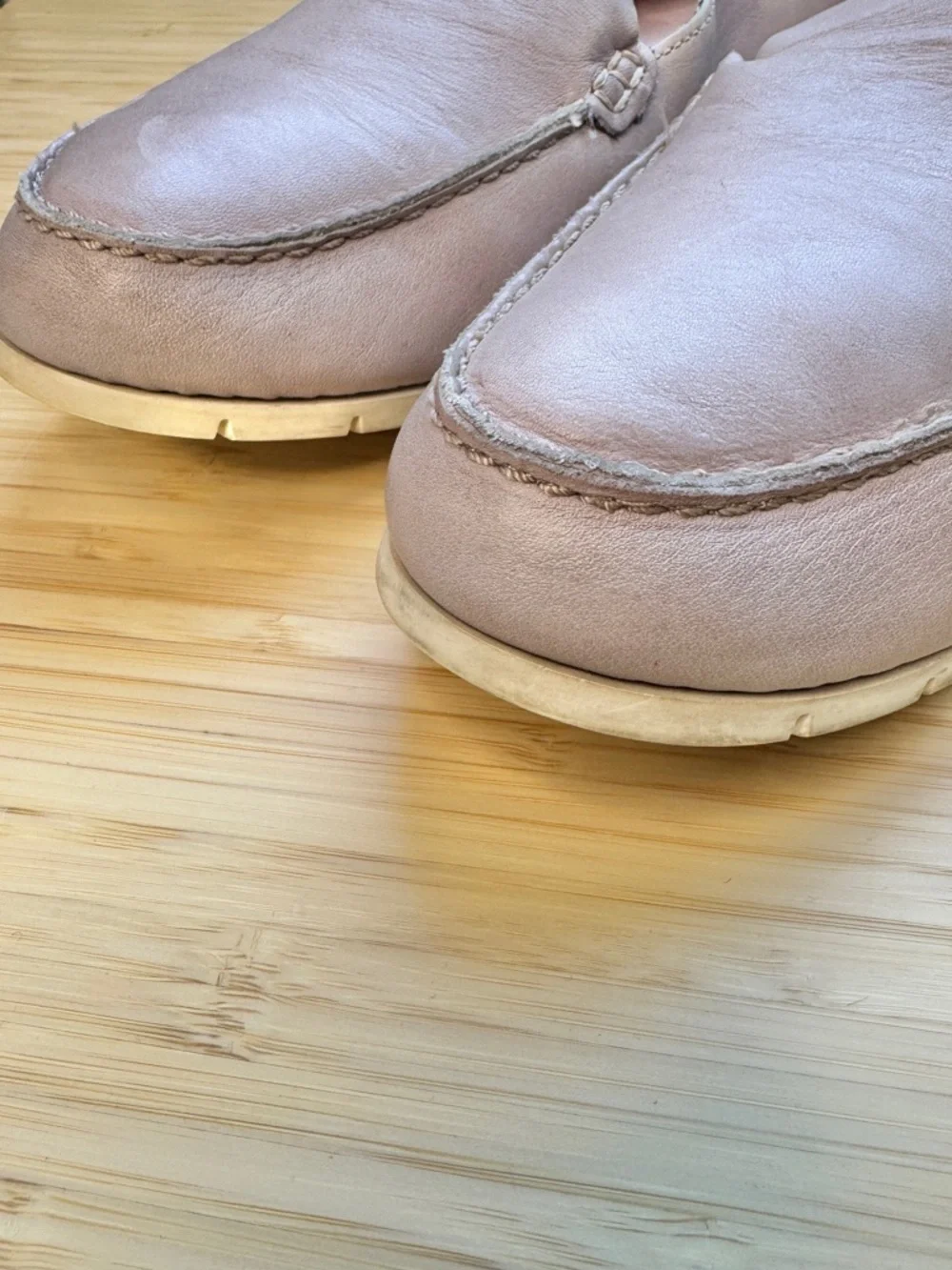 FRYE MOCASSINS SLIP ON SHOES PINK PASTEL SHOE LEATHER SHOE MADE IN INDIA SIZE 10 - Picture 16 of 17